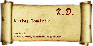 Kuthy Dominik névjegykártya